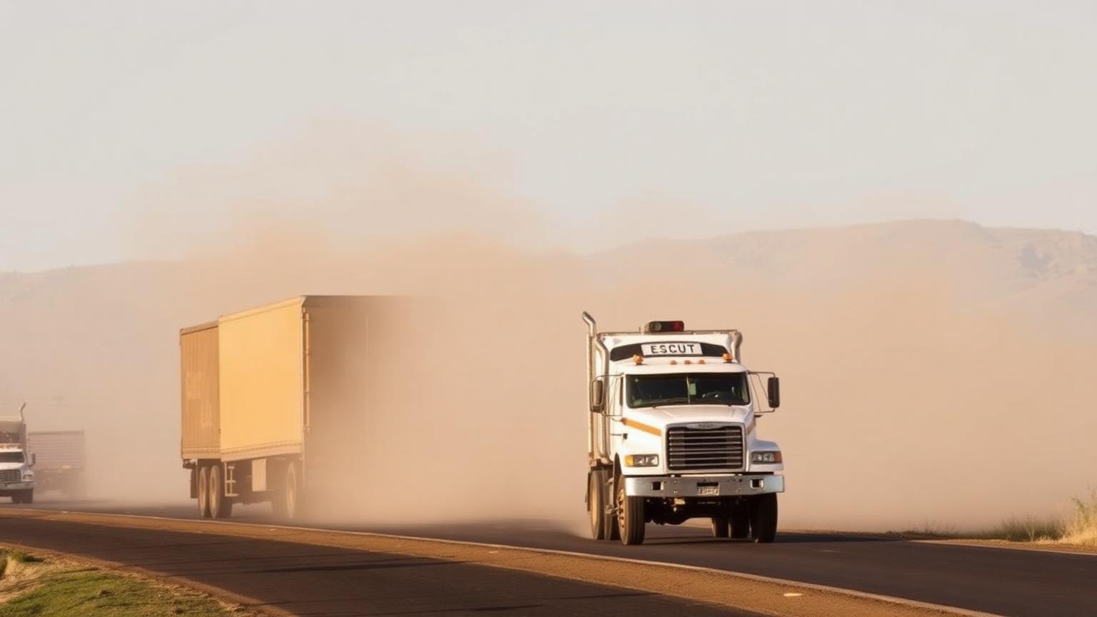 Eagle Star Group escort vehicle leading a haulage convoy on the Copperbelt corridor