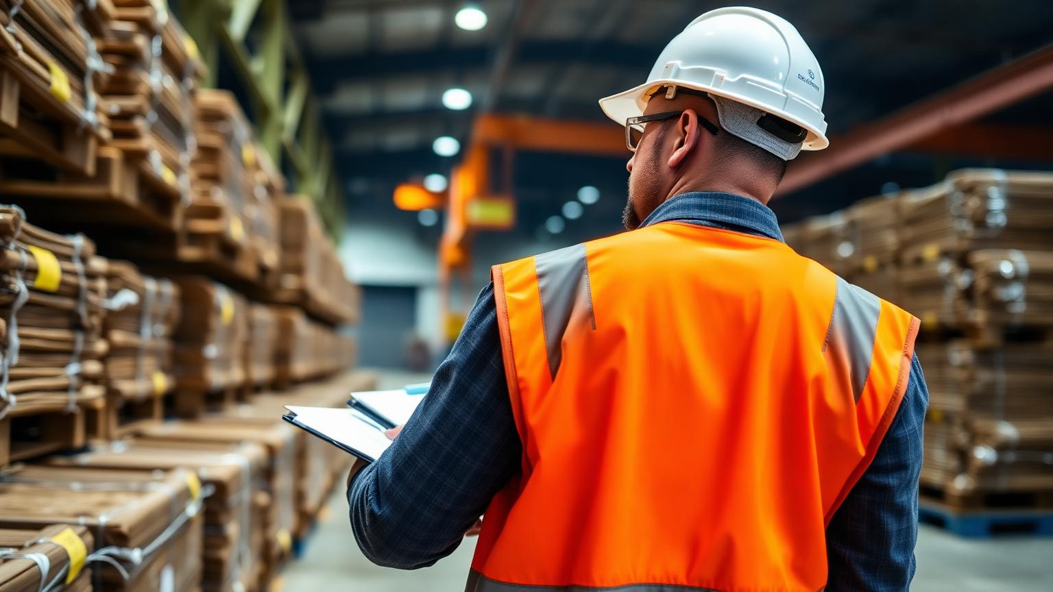 Independent inspector checking copper cathode bundles before load out
