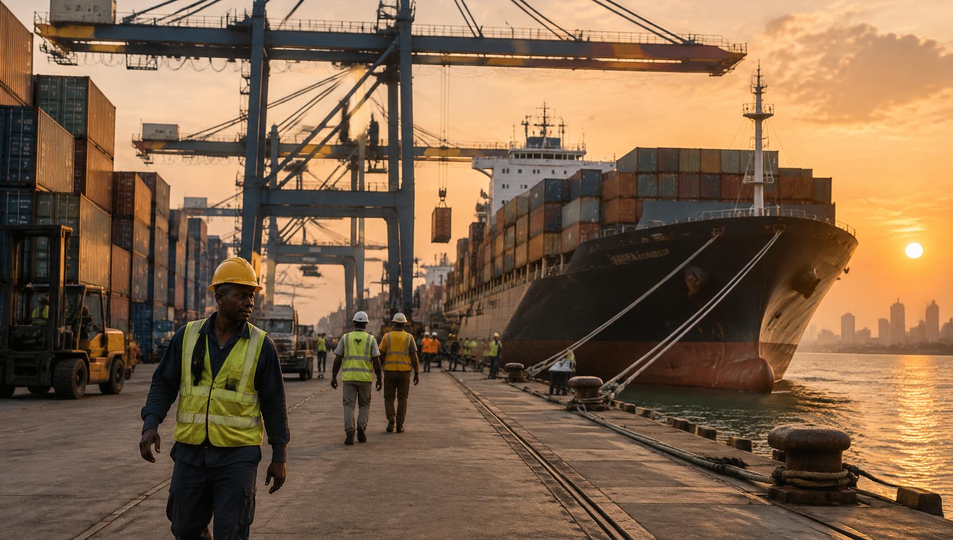 Port load out of Copperbelt cargo at an Indian Ocean terminal